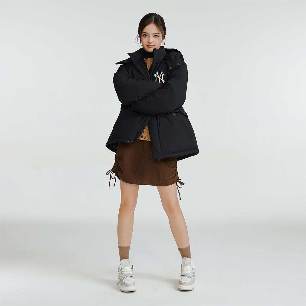 Новый пуховик MLB FW23 средней длины унисекс черный 3ADJEC736-50BKS