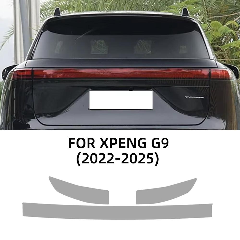 TPU For Xpeng G9 2022 2023 2024 2025 Car Rear Tail Film TPU Pre-cut Anti-scratch Clear Smoked Black Sticker Accessories.