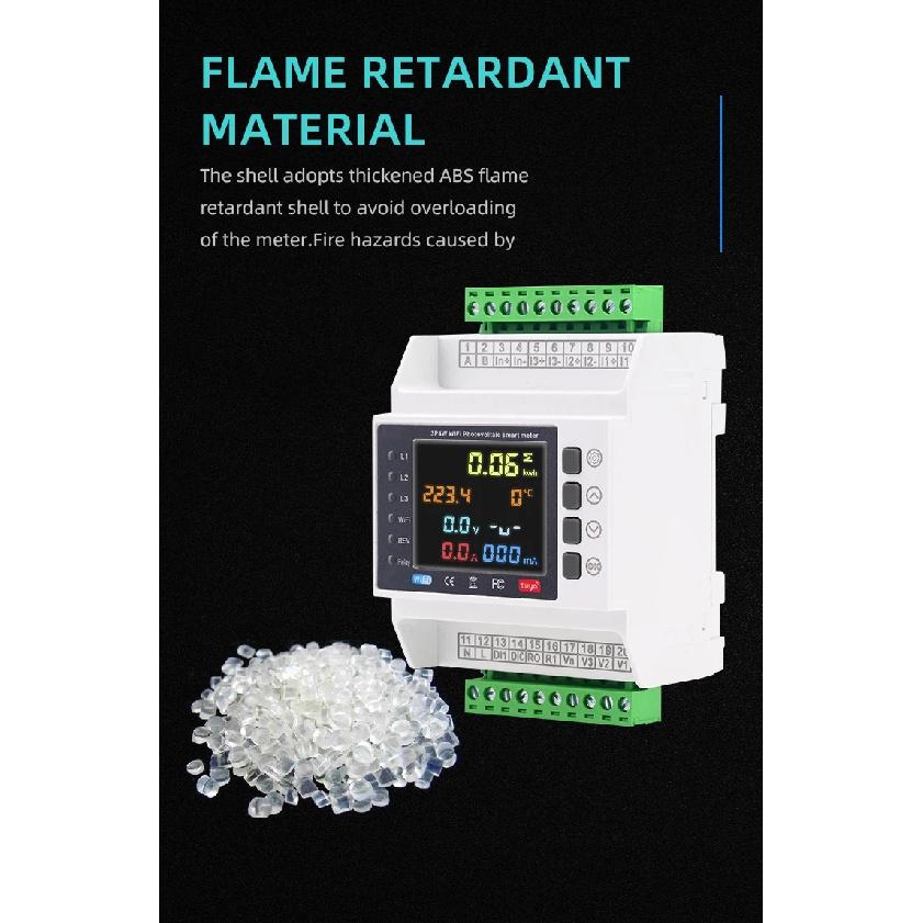Tuya WiFi Smart Energy Meter Bi-Directional with 3 CT Clamps over under Voltage Protector Relay Switch for Home Auto