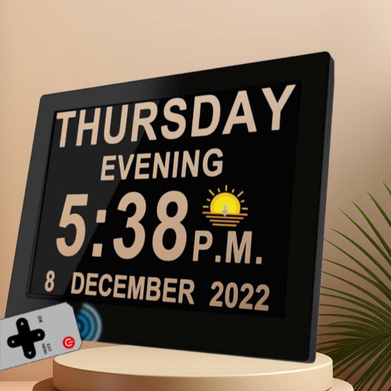 10" Large Dementia Clocks with Date and Day of the Week Digital Desk Wall Clock for Seniors Alzheimer