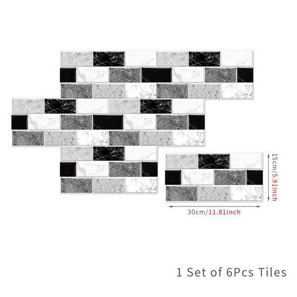 6 шт., маслостойкая наклейка для кирпичной плитки, наклейка на стену для кухни, самоклеющаяся водонепроницаемая наклейка для ванной, обои 15x30 см