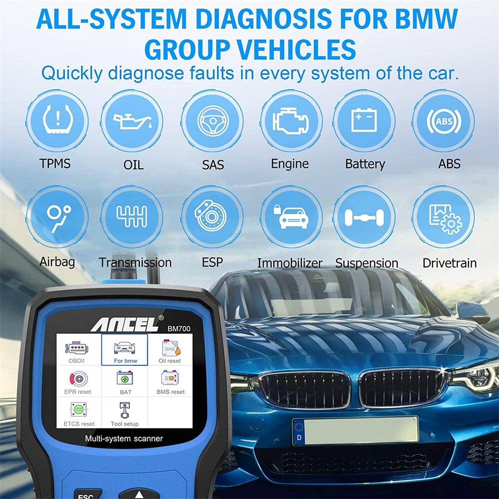 ANCEL BM700 Pro All System OBD2 Scanner For BMW EPB SAS Airbag ABS Oil CAS Reset Car Code Reader OBD 2 Diagnostic Tool