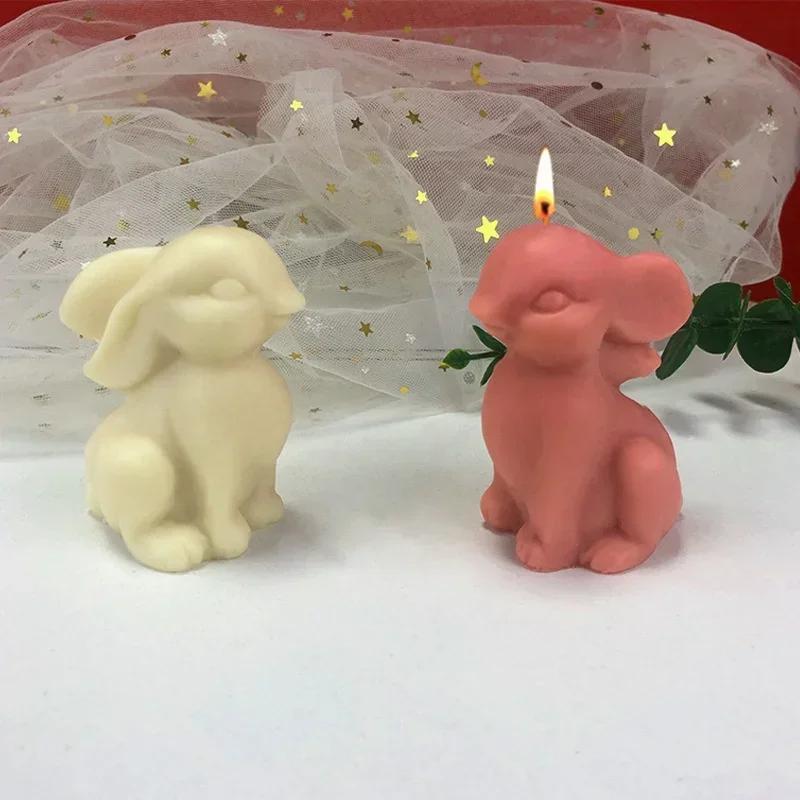 Милый Сидящий Кролик Силиконовая Форма Пасха Сделай Сам Формы для Шоколадных Конфет Кухонный Инструмент для Выпечки и Украшения Тортов Домашние Свечи Мыло 3D Форма