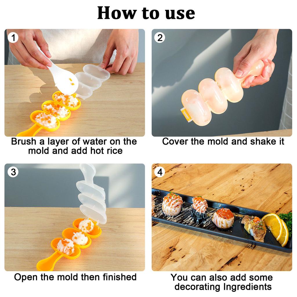 Форма для суши, набор для приготовления рисовых шариков, набор инструментов для приготовления суши, набор для приготовления рисовых шариков Ri