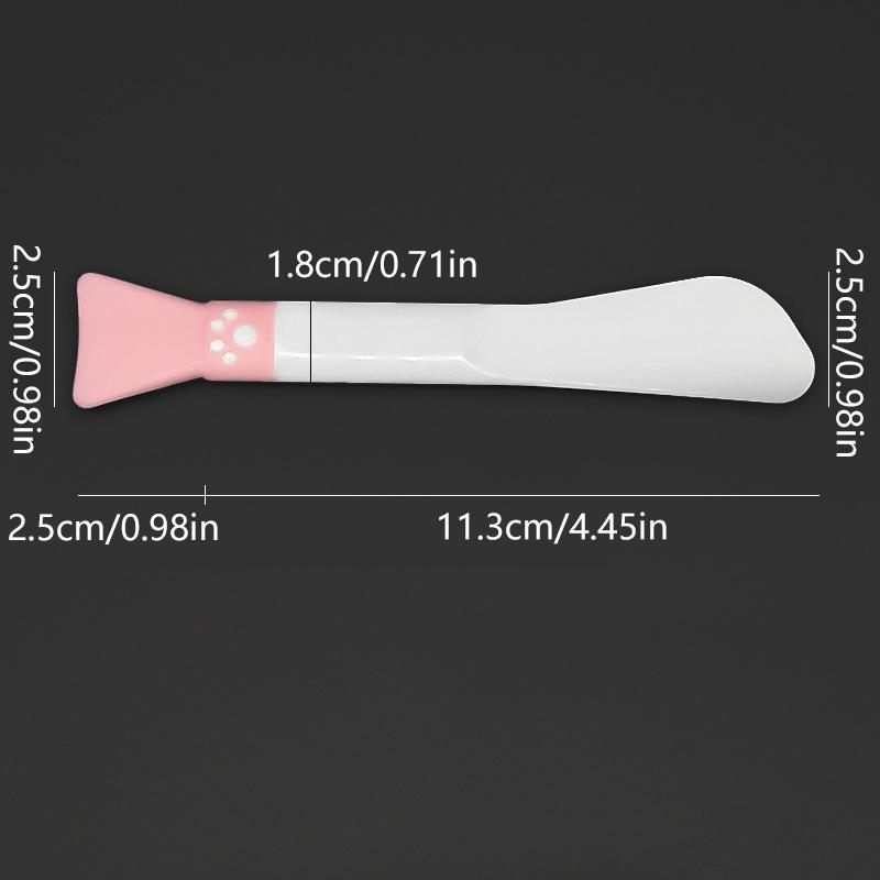 Cute Double Head Silicone Facial Mask Brush 2 In 1 Soft Head With Scraper Integrated Dual-Use Mud Stirring Stick DIY Beauty Tool
