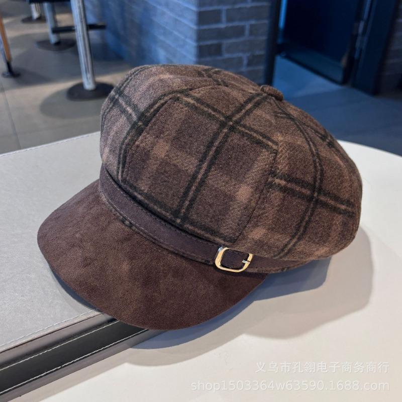 Women S Vintage Wool Blend Octagonal Newsboy Cap Casual Outdoor Hat
