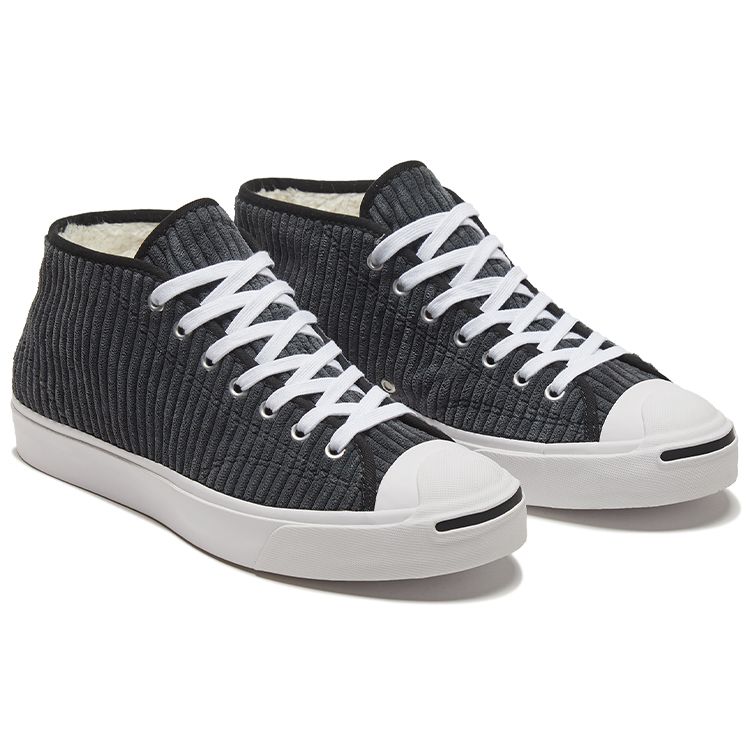 Converse Jack Purcell Mid Black Вельветовые кроссовки унисекс белые 169794C