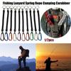 Camping Portable Fishing Lanyards Spring Elastic Rope Camping Carabiner Anti-lost Phone Keychain