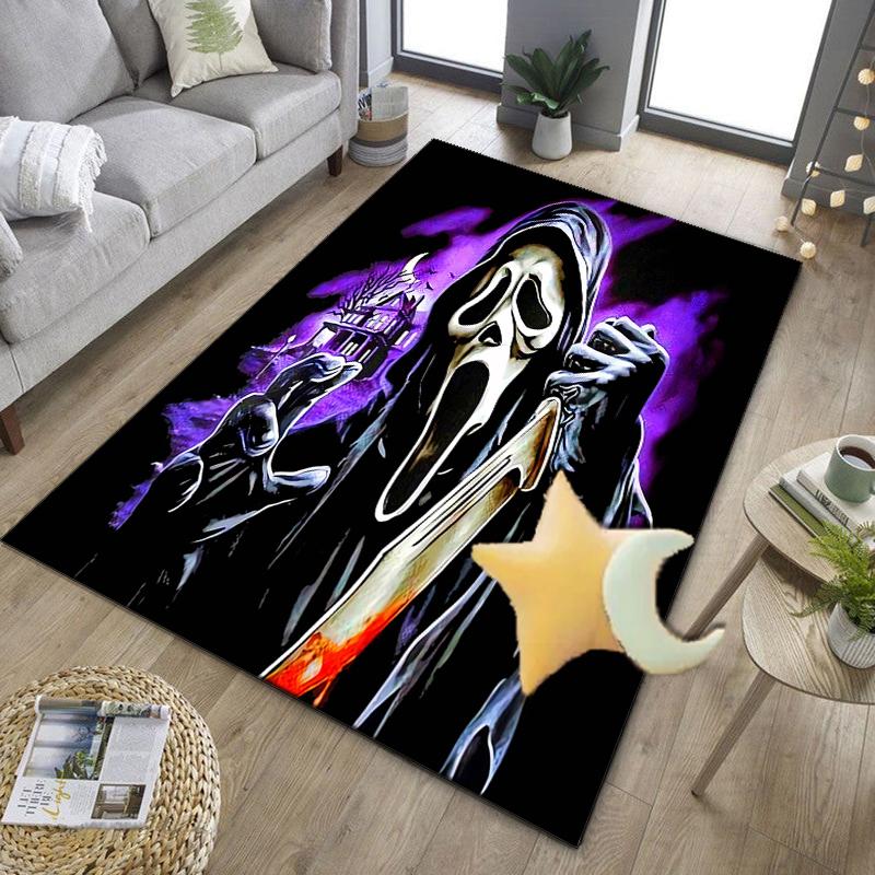 Heartbeat Ghostface Of Horror Office Rug Chair Mat, Game Carpet, Suitable for Front Door, Bedroom, Living Room, Desk, Holiday Gift