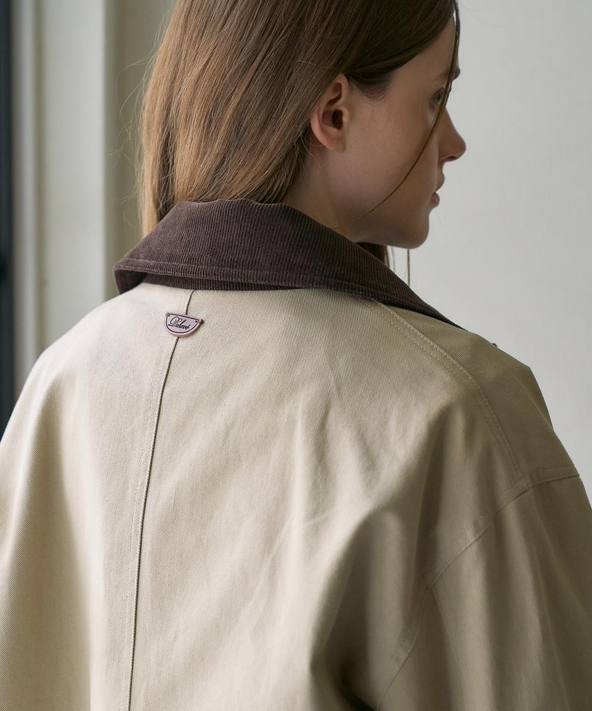 DEHEVE Check Sleeve Work Jacket [Beige]