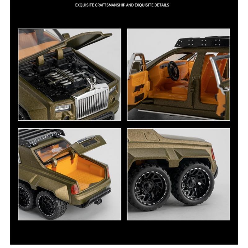 Литая модель автомобиля Rolls-Royce Phantom 6x6 Alloy Pickup 1/32 - Звук и свет в подарок