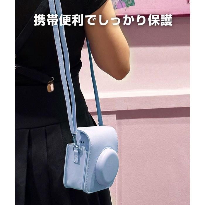 [Beady] Cheki instax mini 12 Camera Case, Instant Camera Protective Cover, Scratch-Resistant, with Shoulder Strap, Blue