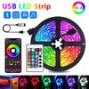 Светодиодная лента USB Управление через приложение Изменение цвета SMD5050 RGB Светодиодная лента Гибкая лампа Лента для украшения комнаты Подсветка для телевизора Диод