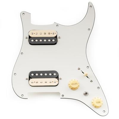 Prewired Пикгард Pro SE с хамбакером Alnico 5 и мини-переключателем для электрогитары Strat, Aged White, 3-слойный
