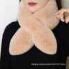 Women's Love Cross Plush Scarf: Fashionable Imitation Rex Rabbit Fur for a Warm, Simple Style