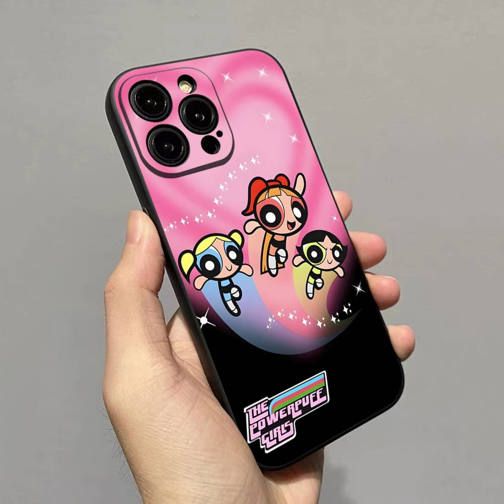 Мягкий чехол-накладка P-Powerpuff-GirlS для IPhone 17 16 Pro Max 15 12 11 16e 13 Mini 14 15 Plus