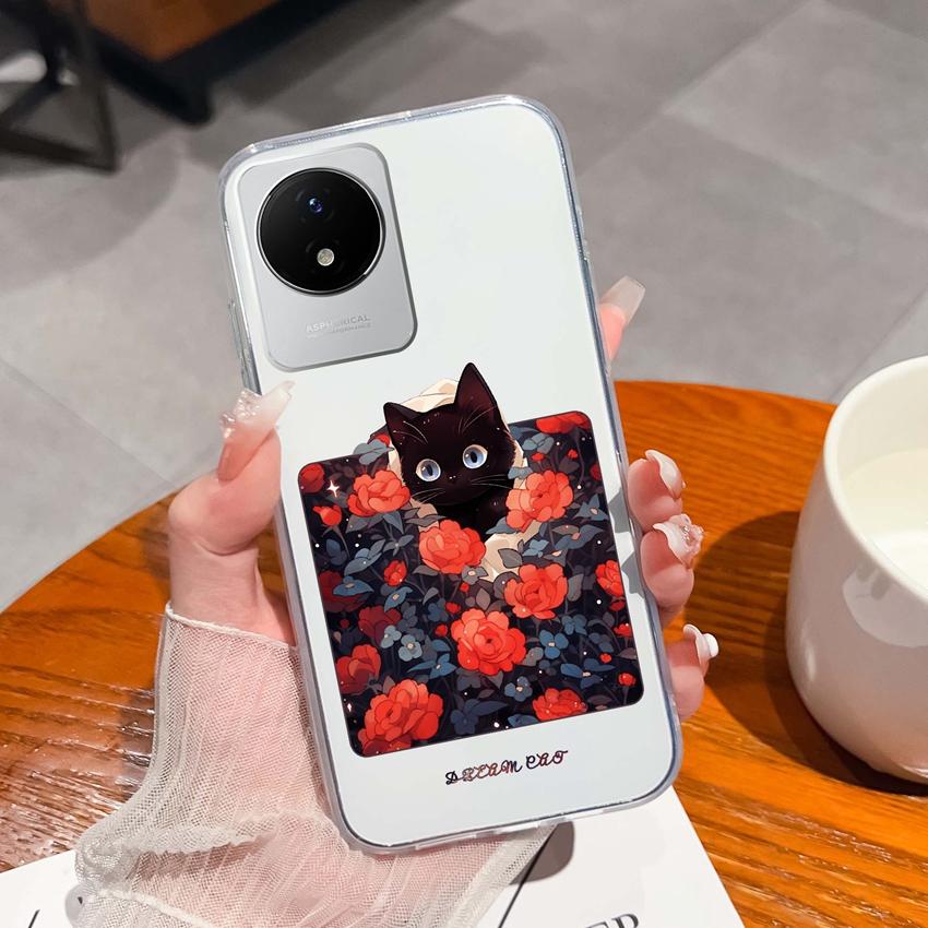 Для Vivo Y02 Y02A Y02S Y10 Y11 Y12 Y12a Y13 Y15 Y15a Y16 Y17 Y19 Прозрачный ТПУ чехол с рисунком океанического кита, противоударная задняя крышка для Vivo, силиконовый чехол для телефона