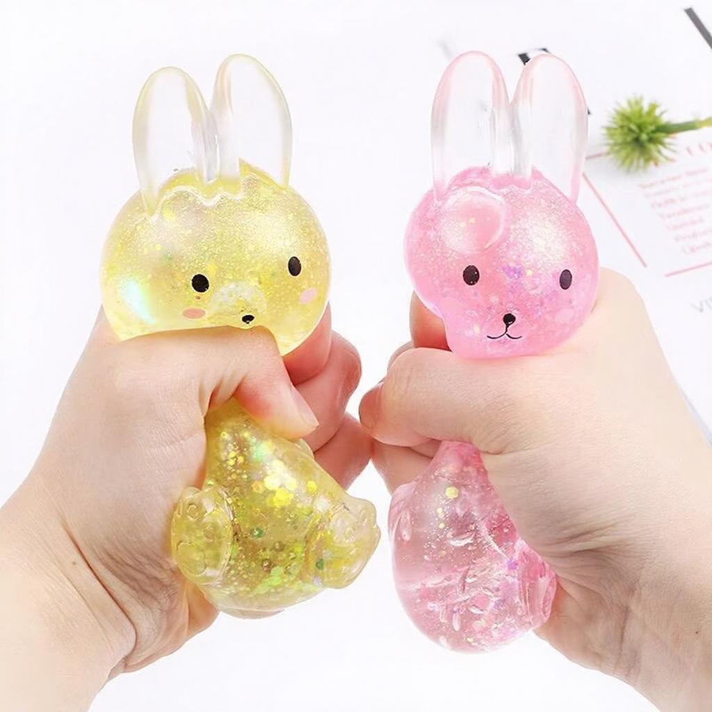 Girls Stress Relief Toy Rabbit Slow-Rising Squeeze Soft TPR Fidget for Cute Glutinous Texture Decompression Gadget Kids Adults Portable Novelty