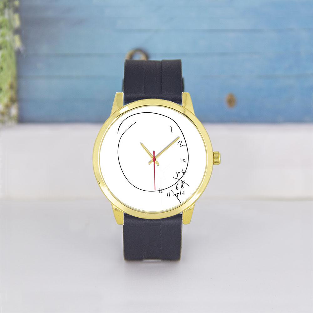 Gold Case Clock 45mm Wristwatch Minimalist Math Design Stainless Steel Strap Unique Geek Gift Quartz Watch Women