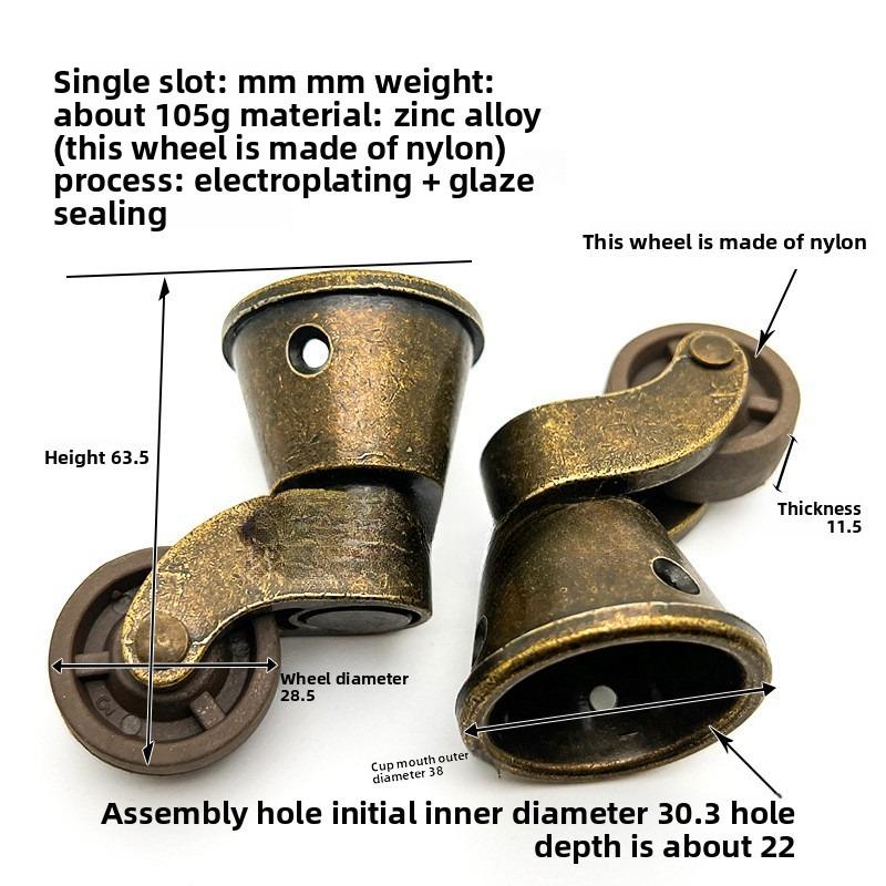 1pcs High Quality Brass Furniture Casters /universal Wheel Piano Castor Metal Sofa Foot Roller Office Hardware