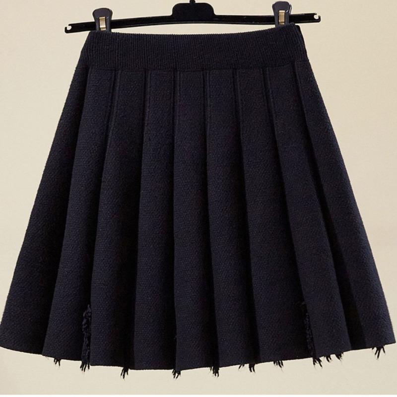 Короткая юбка, женская осенне-зимняя полуюбка, юбка трапециевидной формы с высокой талией, трикотажная юбка, эластичная талия, юбка-зонтик, женская