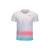 Li Ning Provincial Team Competition Series Color Block Round Neck Pullover Short Sleeve Raglan T-Shirt Unisex T-Shirts White AAYU143-2