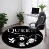 1 шт. Круглый коврик с логотипом группы Queen для офиса - Идеально подходит для декора офиса или кабинета, Машинная стирка, Нескользящая основа, Декоративный коврик для пола