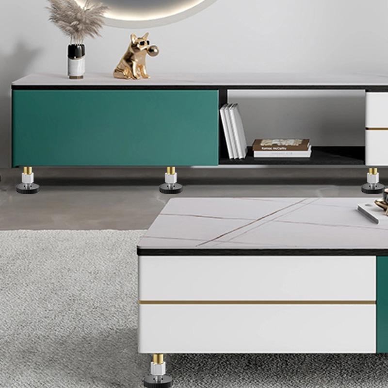 2pcs Feet Mat Cabinet Steel+Plastic Sofa Chair Leg Pad Table Floor Protector Screw-in Height Adjustable Bed Furniture