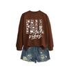 Womens Oversized Cotton Hoodie Sweatshirt Fall Print Graphic Loose Fit Long Sleeve Crew Neck