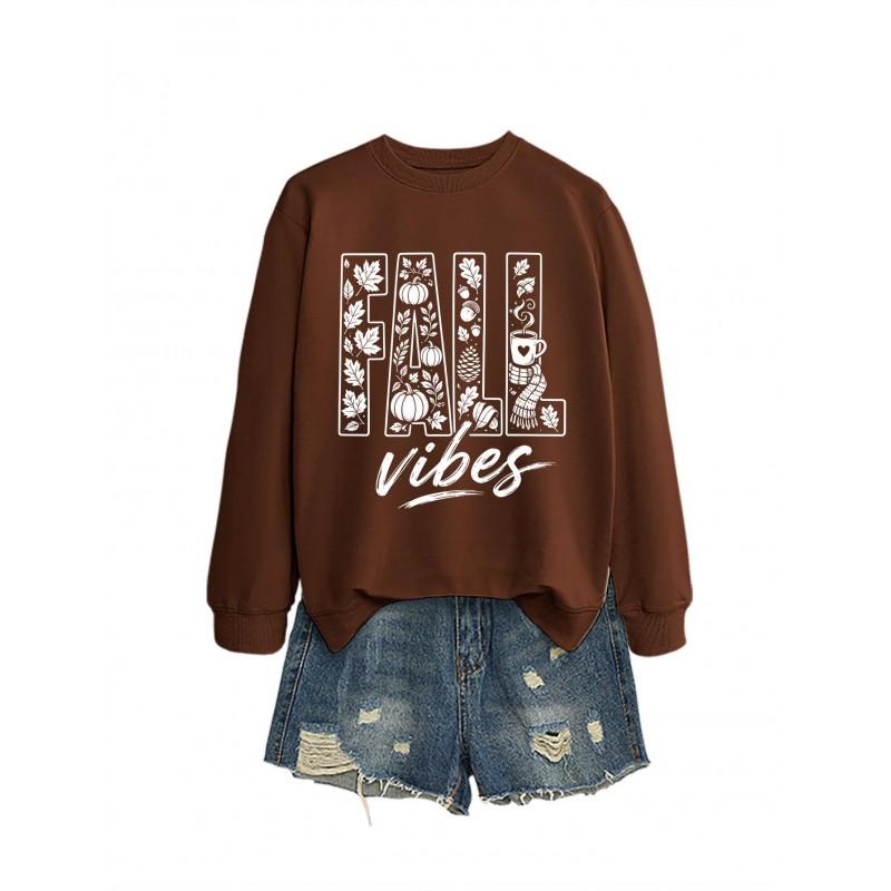 Womens Oversized Cotton Hoodie Sweatshirt Fall Print Graphic Loose Fit Long Sleeve Crew Neck