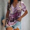 Women's Gradient T Shirts 3D Print Short Sleeve V-neck Tops Tees Summer Casual Fashion Female T-shirt Plus Sized Womens Clothes
