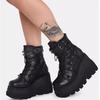 Demoni Platform Boots 2025 New Dark Gothic Punk Street Short Boots Women's Large Size Martin Boots
