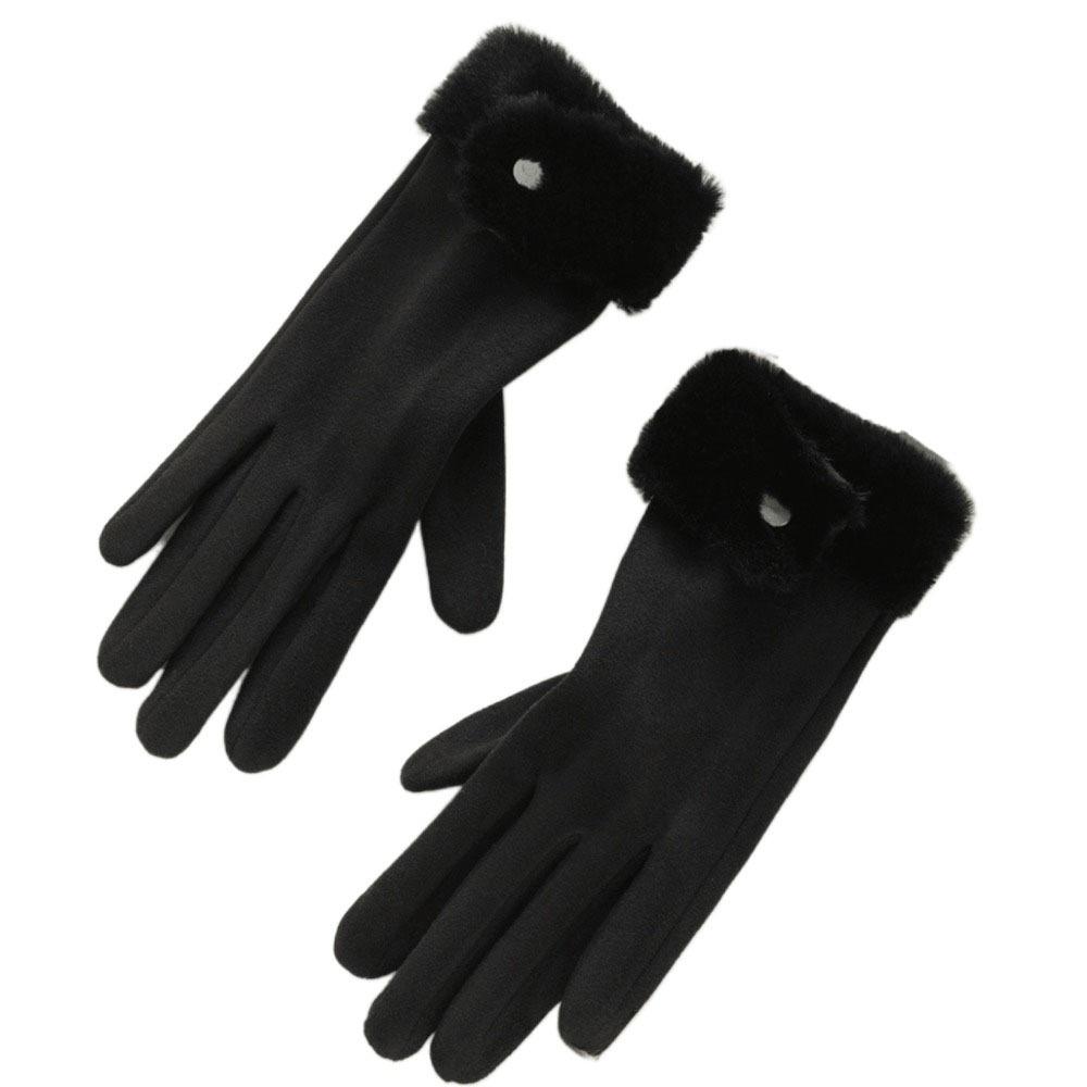 Velvet Winter Gloves Windproof Women Mittens All-Match Plush Gloves  Outdoor