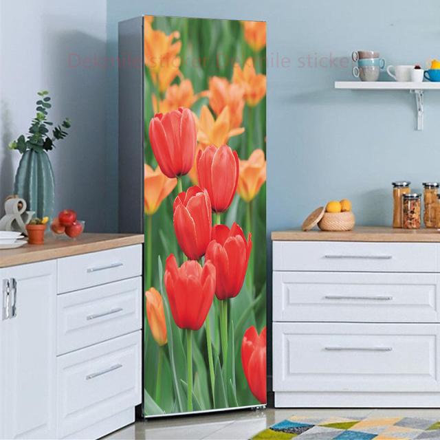 39 стилей на выбор, цветы, пейзаж, наклейка на холодильник, пилинг-палка, водонепроницаемая двойная дверь, морозильная камера, декор для шкафа, художественная роспись
