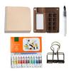 Portable Travel Paint Palette Mini Watercolor Palette Set Portable Watercolor Set Wooden Grid Paint Box Gift for Kids Birthday