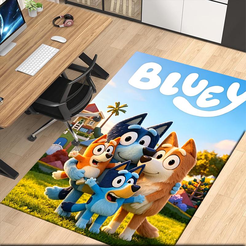 Bluey Printed Carpetrugfor Office Chair Living Room Bedroom Kitchen Room Decor Gifts