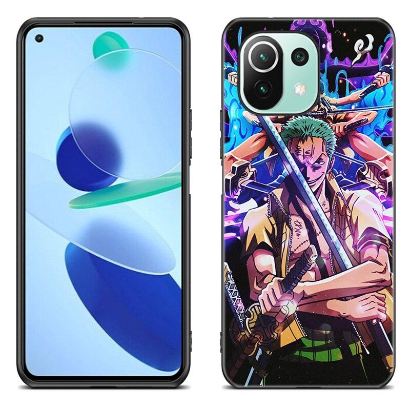 Anime Roronoa Zoro Phone Case For Xiaomi Mi 11 Lite NE 11i 10T 11T Pro A2 A3 Lite POCO F3 M3 M4 C31 X3 Pro NFC GT Black Cover