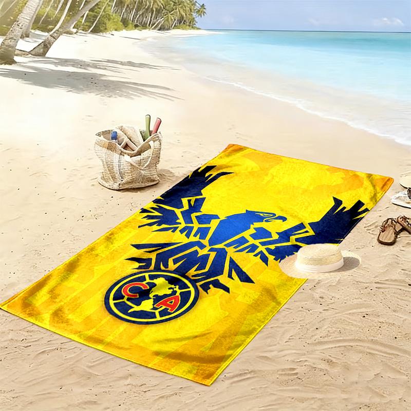 Пляжное полотенце с принтом Club America, Большое, Мягкое, Быстросохнущее, для Пляжа, Кемпинга, Плавания