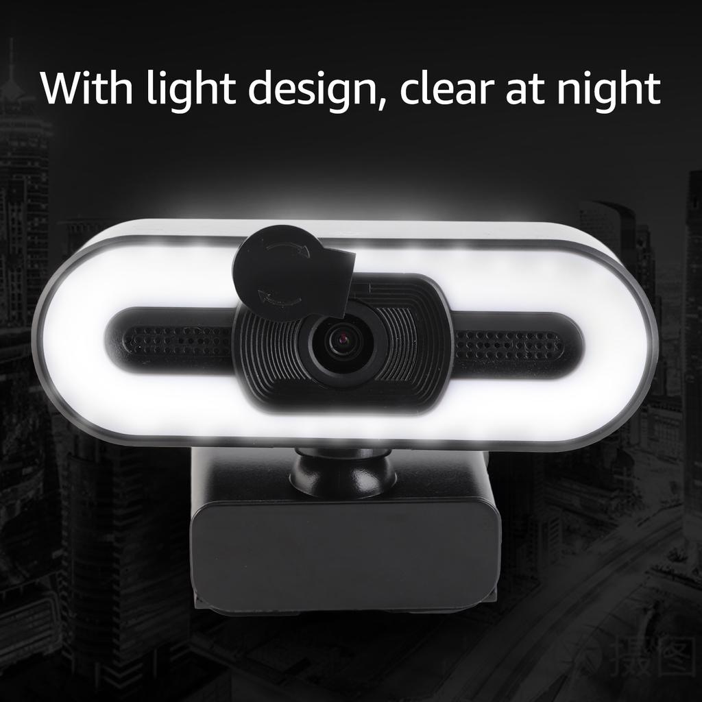 4K USB Plug and Play Webcam with Built in Microphone Lighting for Live Stream Video Call Video Conference Online