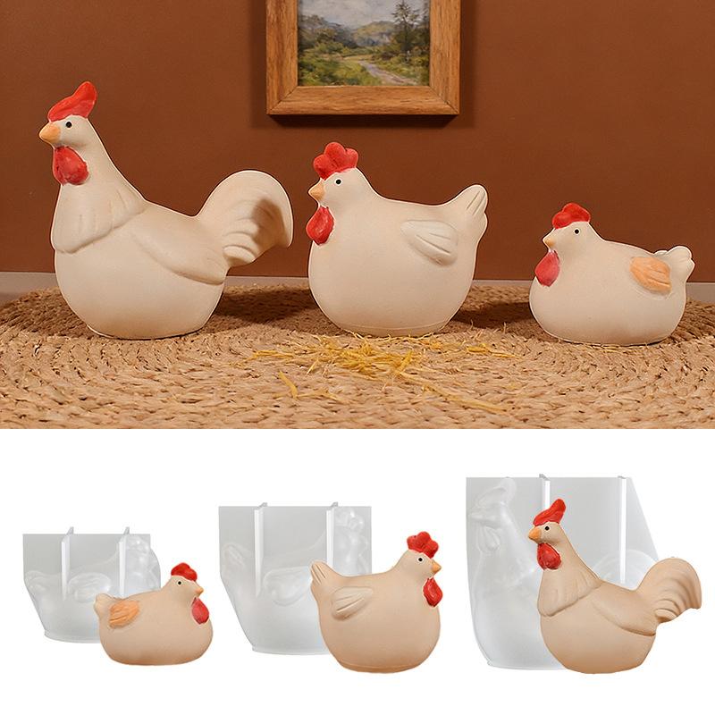 3D Свеча-Курица Силиконовая Форма Милые Поделки-Курицы Форма для Гипса, Смолы, Цемента Инструмент для Изготовления Мыла Животных Своими Руками Для Пасхи Домашний Декор