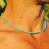 Tiny Bead Southwestern Turquoise Mens Womens Choker, Surfer Beach Necklace