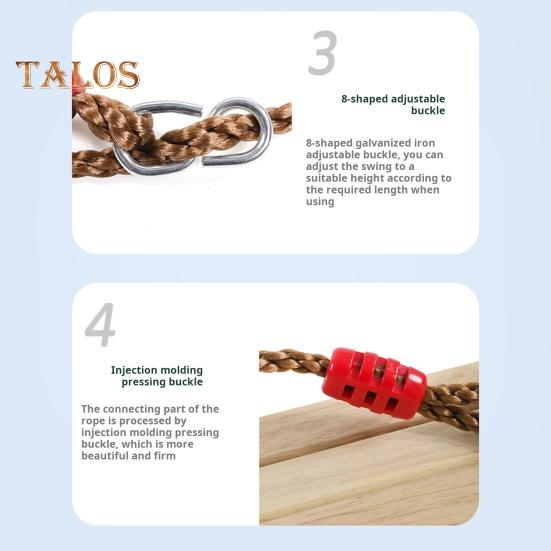 Деревянные качели для взрослых и детей, уличные пасторальные качели с регулируемым тросом, максимальная нагрузка 100 кг, качели для сада и двора