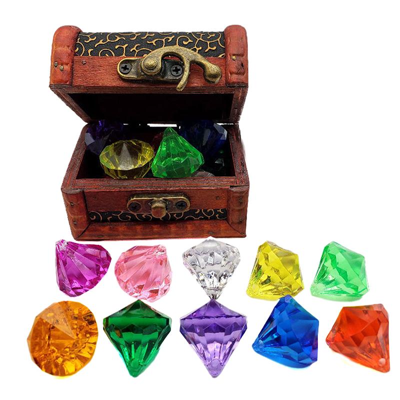 1 Box Party Confetti Wedding Christmas Plastic For Kids Toy Crystal Gems Diamond Jewels Treasure Chest Pirate Filler Props