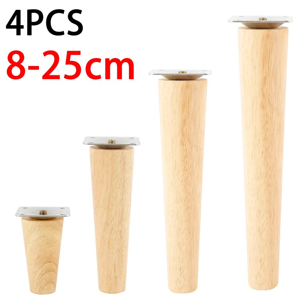4Pcs Solid Wood Furniture Legs Straight And Oblique Table Sofa Cabinet Support Feet Non Slip Floor Protectors Home Replacement