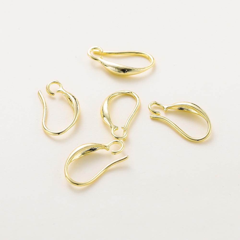 Французские D-образные медные крючки для серег и гвоздики с позолотой 14к/18к - аксессуары для изготовления украшений своими руками