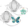 2PCS Stainless Steel Butterfly Bee Chain Tea Infuser Fine Mesh Spice Ball Tea Strainer  Soup