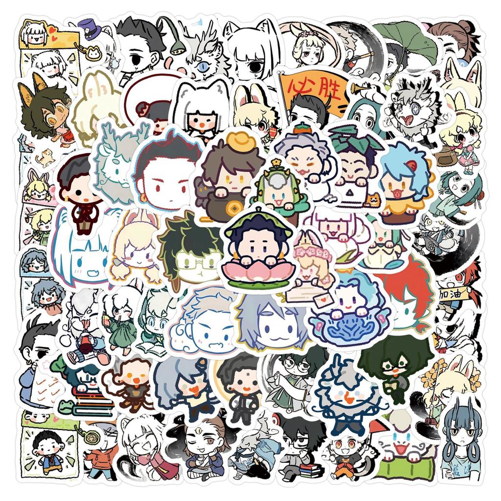 105 New Styles of Non-human Q Version Graffiti Stickers Decorate Refrigerator Scooter DIY Personalized Stickers