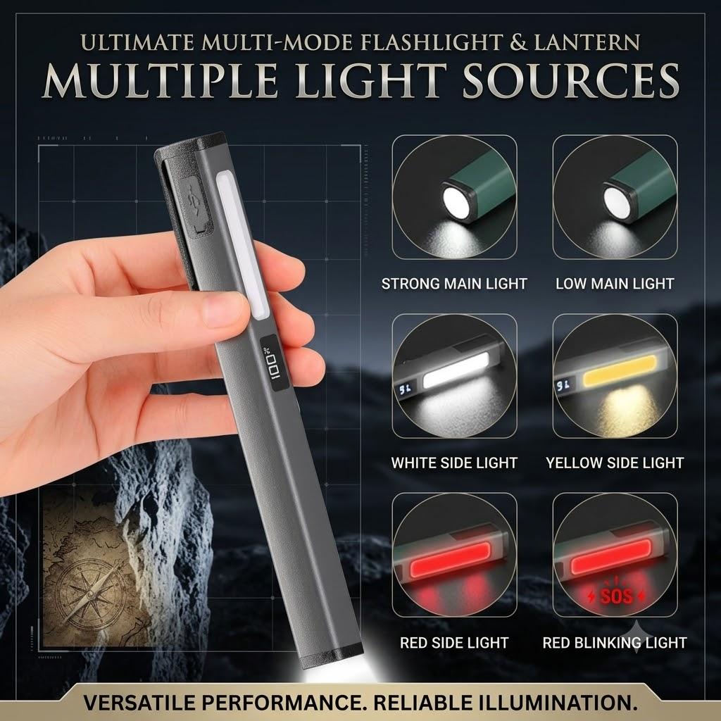 Rechargeable COB LED Pen Flashlight Magnetic Pocket Mini Pen Light for Work Repair Camping Outdoor