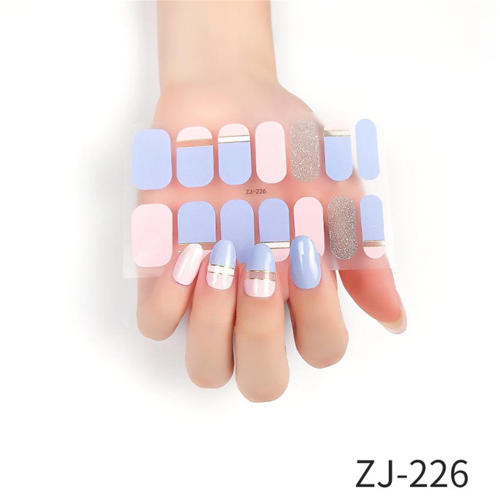 16 Strips Glitter Nail Wraps for Women Nail Polish Strips Self Adhesive Nail Polish Stickers Fingernail Manicure Sticker