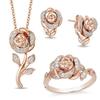 Женская мода горный хрусталь цветок розы кулон ожерелье серьги кольцо ювелирный подарок